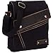 Sechunk Canvas Shoulder Bags Crossbody Bags Messenger Bags Purse Daypack for Men Women (Black)