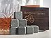 Reusable Granite Whiskey Stones Set: 9 Rocks to Chill Glass of Bourbon, Scotch, or Whisky Without Ice Cubes - Chilling Stone Won't Water Down Glasses of Liquor - Alcohol Accessories/Presents for Men