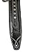 Walker & Williams C-35-BLK Smooth Texture Premium Black Full Grain Leather Soft Padded Guitar Strap with Metal Crosses For Acoustic, Electric, And Bass Guitars