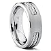 7 MM Titanium ring Wedding band with Stainless steel Cable Inlay size 12