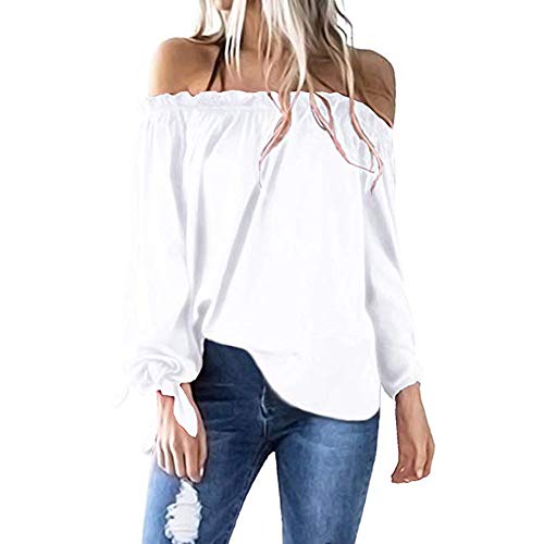 Clearance! Dressin Women's Casual Boat Neck Long Sleeve Cold Shoulder T-Shirt Tunic Top Blouse