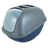 Petmate Basic Hooded Cat Litter Pan, Blue and