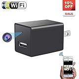 Wireless Charger Hidden Camera - ENKLOV 1080P HD P2P WiFi Spy Camera with Motion Detection, USB AC Wall Plug Adapter Nanny Cam for iOS iPhone Android Phone APP Remote View, Support 128G SD Card