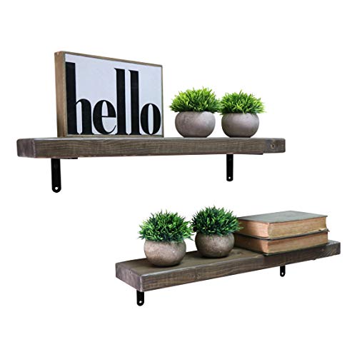 SDI Designs Rustic Farmhouse Floating Shelf Set, Wall Mounted Shelves