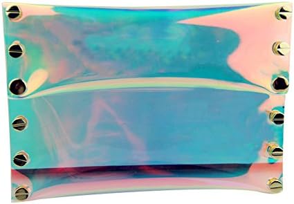 Mogor Women Clear PVC Envelope Bag Transparent Clutch Handbag Evening Bag Tote Messenger Bag