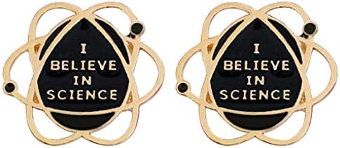 I Believe in Science Lapel Pins 2 Piece Set Planet Space Around Earth Enamel Brooch Pin Science Fans Kids Badge Gifts