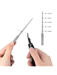 VEEAPE Kit de herramientas de bricolaje, pinzas de cerámica, juego de bobinas, alicates, brochas de bobina, tijeras plegables, destornilladores de cabeza plana con bolsa de cremallera, Negro