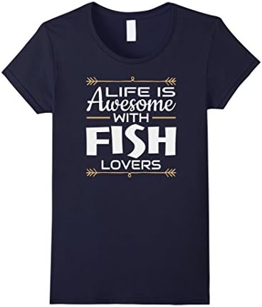 Womens Fish Pet Aquarium Ichthyologists Tee Medium Navy