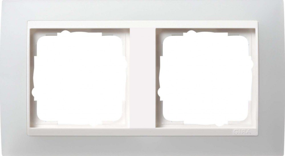 GIRA 0212334 Cover Frame, 2 Gang Gira Event Opaque White White Intermediate Frame