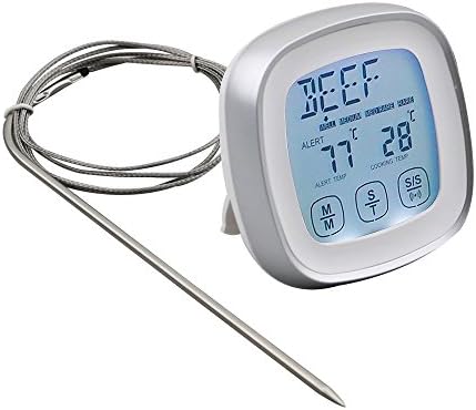 Meat Thermometer - Instant Read Thermometer Touchscreen Wireless Digital Kitchen Gadgets with Built In Countdown Timer and Stainless Steel Probe