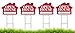 Open House - House Shaped Sign Kit with Stands - 4 Pack (Includes 4 signs and 4 stands) (Red)