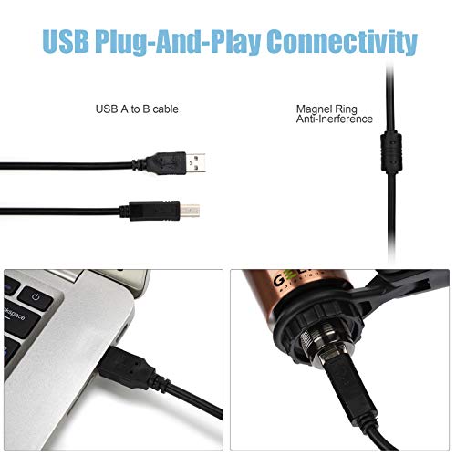 GELID Voce USB Mikrofon - PC Kondensatormikrofon für Podcast, Streaming & Gesang, Komplett-Set inkl. Tischhalterung, Microphone – Bild 6