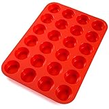 Zenware 24 Cup Non-Stick Silicone Baking Mold for Muffins, Cupcakes and Mini Cakes