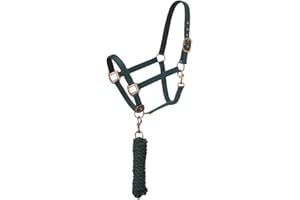 Tough 1 Neoprene Padded Halter with Antique Hardware Lead Set