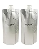 MoiChef Collapsible Reusable Leakproof Wine Bottle (Set of 2) - 750 ml Wine On The Go Bag/Flask