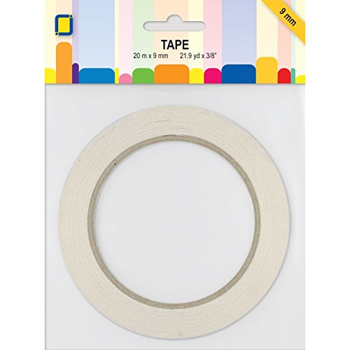 JEJE Doubel Sided Adhesive Tape Roll-9mm, Synthetic Material, White, 15.1 x 12.4 x 0.9 cm