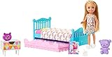 Barbie Club Chelsea Doll and Playset with 6-inch Blonde Doll, Bedroom with Working Trundle Bed, Teddy Bear and More