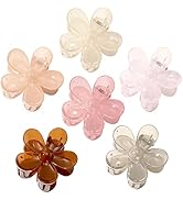 TODEROY 6 PCS Big Hair Claw Clips Matte Flower Hair Clips Non-Slip Cute Hair Catch Barrettes Plas...