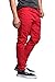G-Style USA Men's Drop Crotch Jogger Twill Pants JG804 - RED - Small