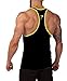 Tuesdays2 Men Gym Muscle Sleeveless Shirt Tank Top T-shirt Bodybuilding Sport Vest (M/US6, Black)