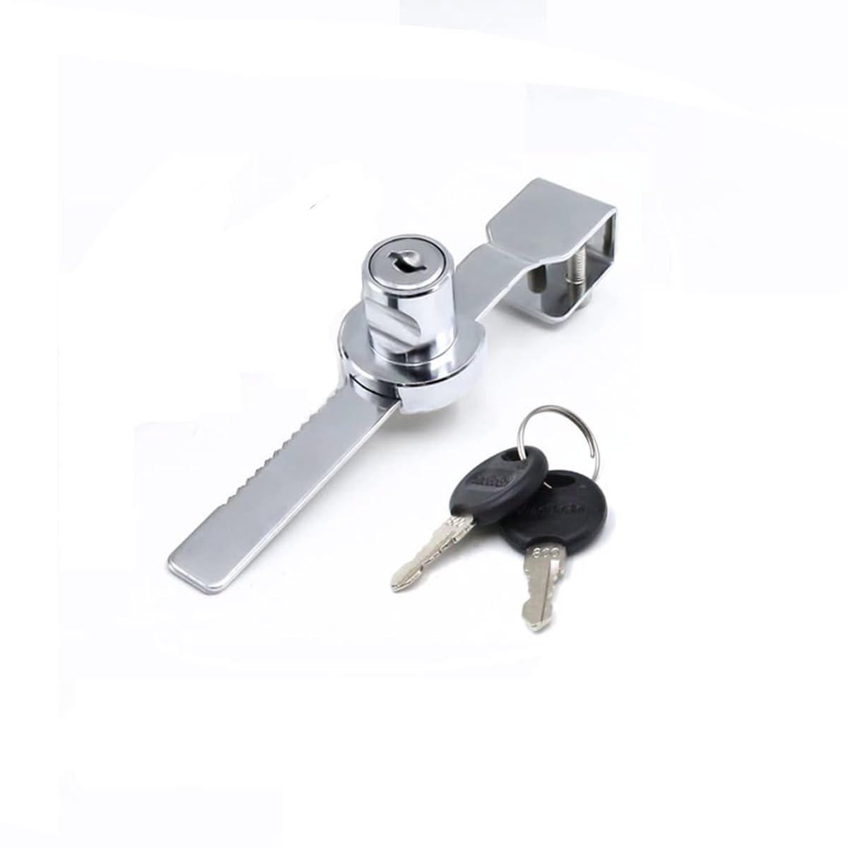 TOP-VIGOR 1Pc Sliding Glass Door Ratchet Lock, 143mm Cabinet Door Locks Showcase Security Locks Reptile Vivarium Locks, Sliding Blade Saw Lock for Drawer Display Case, Keys Different