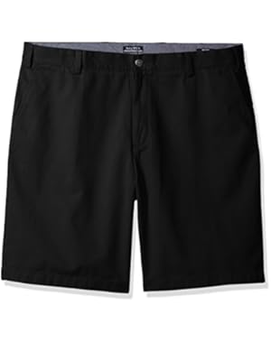 Men's Big and Tall Cotton Twill Flat Front Chino Deck Short-C92110, True Black, 42W