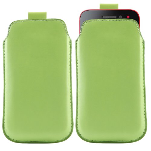 iTALKonline GREEN Quality Slip Pouch Protective Case Cover with Pull Tab for Nokia N8