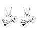Top Plaza 2pcs/Set Silver Tone Compass Charm No Matter Where Necklace, Best Friends Lovers Couples Necklace Set - Valentine's Day Gift (Pinky Promise You're My Person)