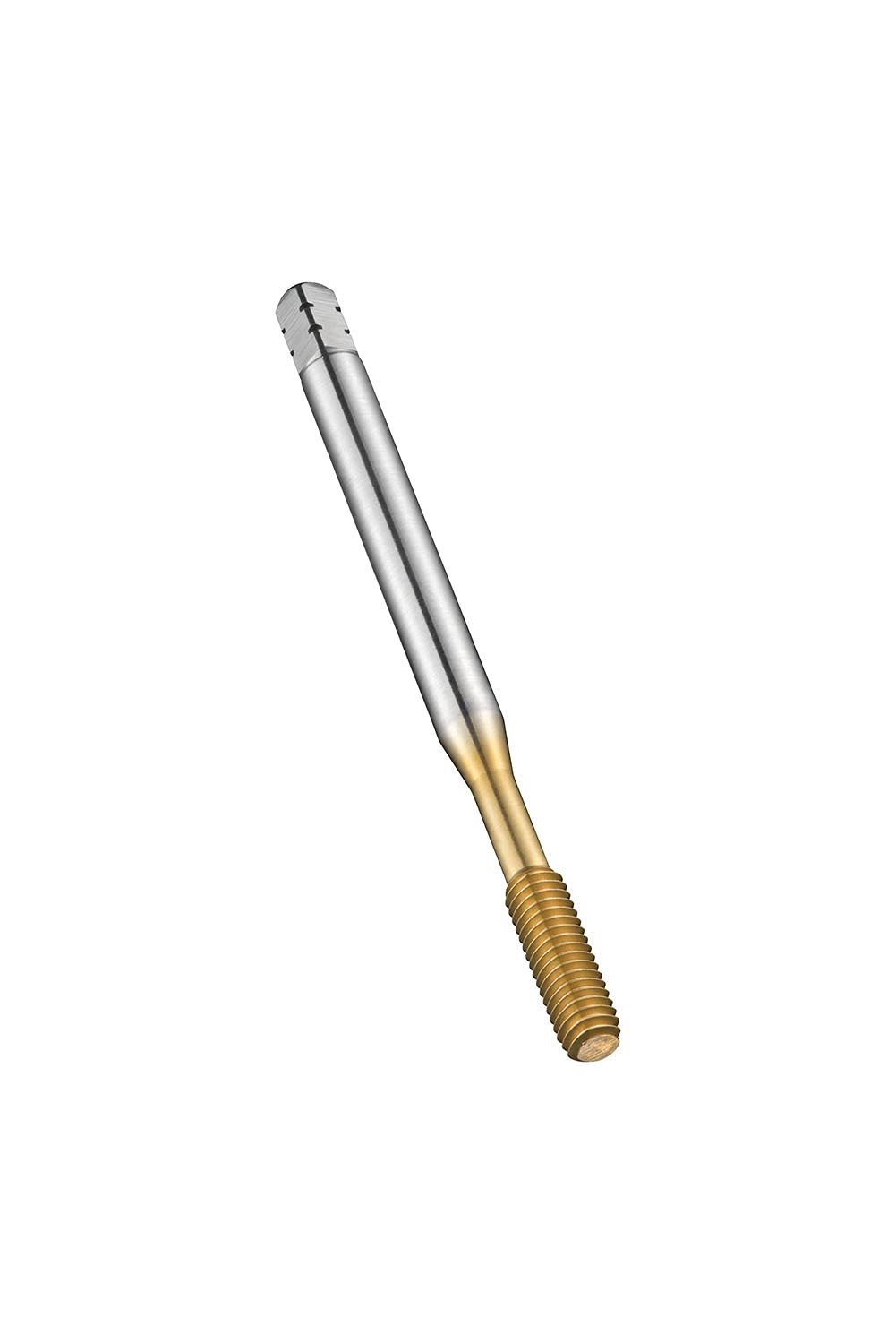 Dormer E293M5 Series E293 HSS-E Flute less Machine Tap Metric with Tin Coating, DIN Standard, Form E, M5 x 0.80 mm Thread, 70 mm Length