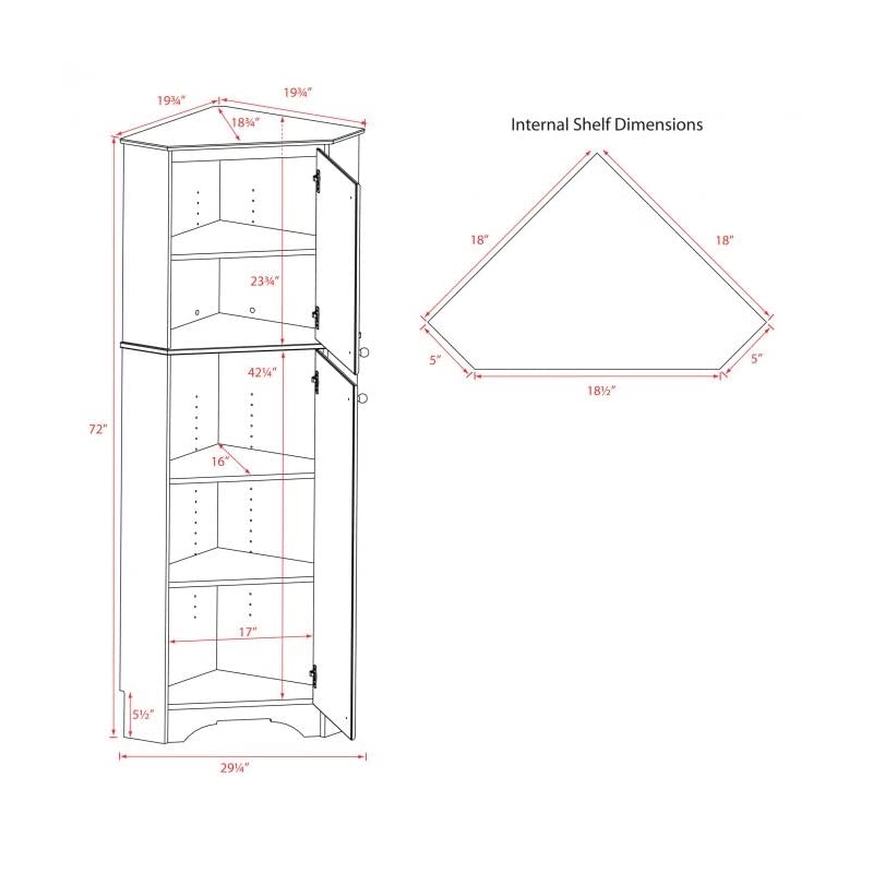 Prepac Elite Corner Storage Tall 2Door, Black Pricepulse