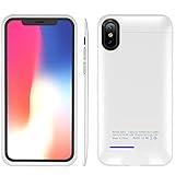 iPhone X Battery Case , Innovative Wireless 4000Mah Portable Cover Charger Power Bank Charging Case For iPhone Accessories With Ultra Protection and Ultra Protection , Magnet Bracket White