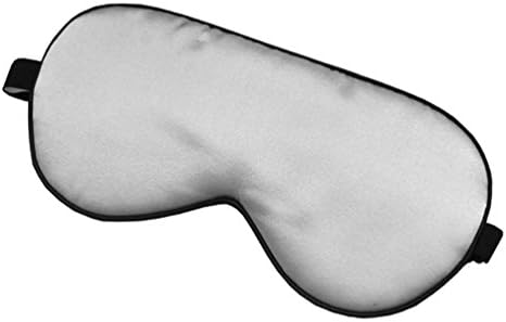 Queeni Natural Silk Sleep Mask &amp; Blindfold, Contoured &amp; Comfortable Super-smooth Silver Grey Eye Mask (One Strap)