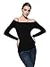 Maggie Tang Fitted Off Shoulder Long Sleeve Blouse Top Size M Color Black