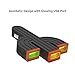 VOJO Universal 42W 3 Port Qualcomm Quick 2.0 LED Cactus USB Car Charger - Black
