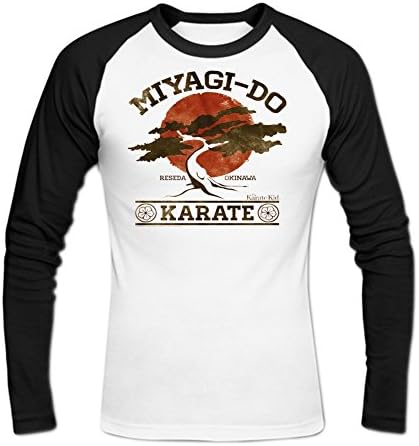 Okbanana Men's Miyagi-Do Casual Baseball T Shirt L White