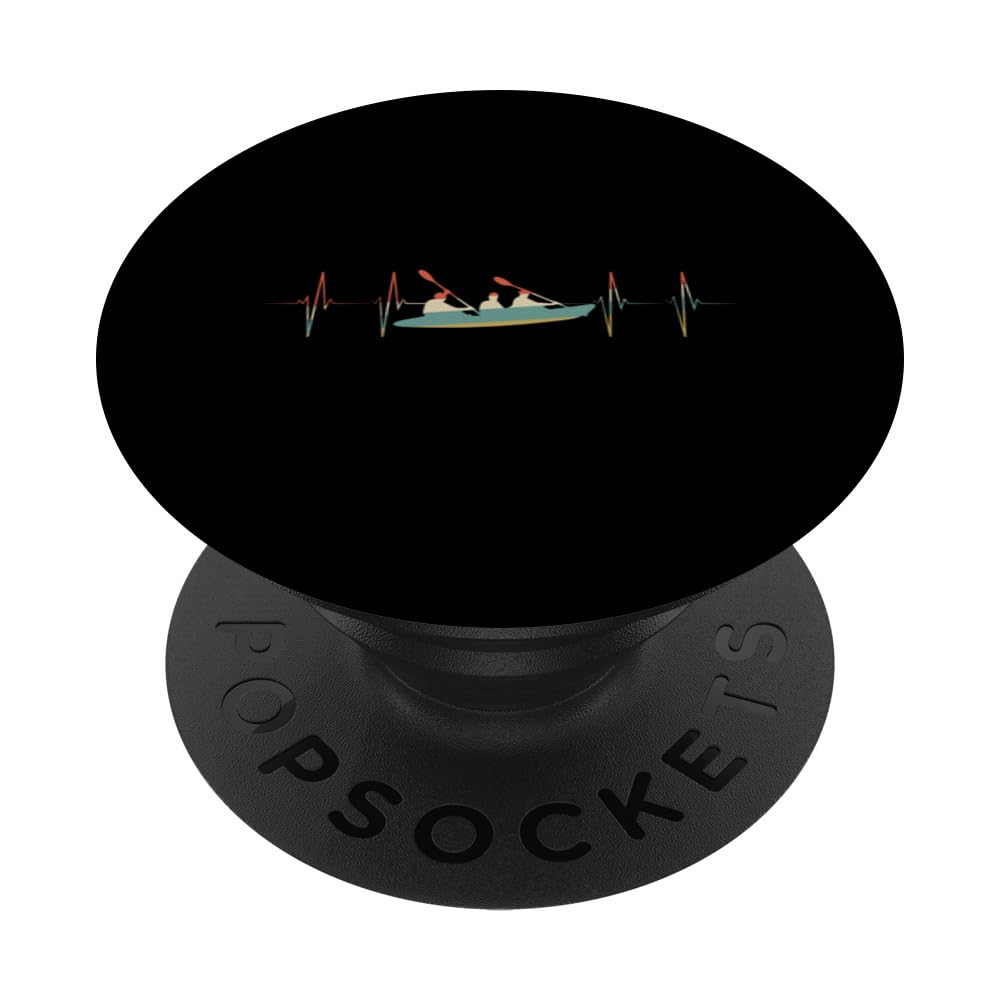 Coastal Rowing Heartbeat Retro ECG EKG Rower PopSockets Swappable PopGrip