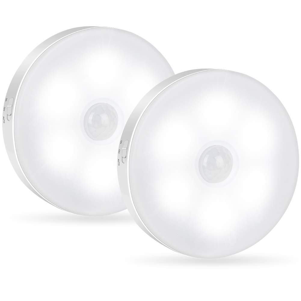 TANGDIAABBCC Motion Sensor Lights,JUWARI Cupboard Night Lights [2 Pack] USB Rechargeable Battery LED Lights with 3 Modes Removable Magnetic Pads,Stick on Lights for Hallway Bedroom Wardrobe Stairs