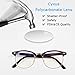 Cyxus Blue Light Glasses Men Retro Semi Rimless Clear Blue Light Glasses for Computer Eye Strain Gaming Glasses Anti Harmful Blue Light for Men Women