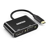 CHOETECH USB C to HDMI VGA Adapter, USB-C Type C to HDMI 4K+VGA Adapter Thunderbolt 3 Compatible MacBook Pro/ iPad Pro/ MacBook Air/ Chromebook Pixel/ Dell XPS 13/ Lenovo 900/ Samsung Galaxy Note 9