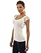 PattyBoutik Women Scoop Neck Flutter Tank Top (Ivory Small)