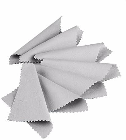 50 pcs Premium Jewelry Cleaning Cloth, Magic Microfiber Polishing Cloth 7cm x 10cm (GREY)