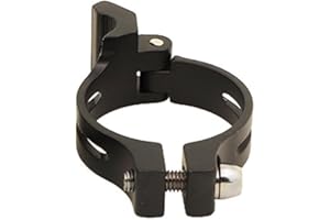 Front Derailleur Adapter Clamp for Frames with Braze-On Mount – Aluminum Alloy 31.8mm / 34.9mm Band-Type Clamp, Black, Compat