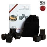 Chilled Glory Premium Whiskey Sipping Stones for Fine Spirits - Bonus Cocktail Recipes - Best Happy Father's Day Gift Set of 9 Premium Scotch Rocks