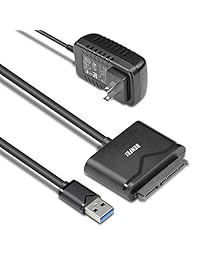 Benfei USB 3.0 a SATA, adaptador de disco duro USB 3.0 a SATA III, compatible con disco duro HDD SSD de 2,5 pulgadas, disco duro SATA de 12 V 2 A, compatible con UASP