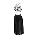 Women's Plus Size Swimsuit Floral Top Black Mesh Skirt Bottom Two Piece Bathing Suit (Black, 4XL (US 16-18))