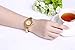Stainless Steel Wrist Watch for Women Luxury Gold-Tone Watch Analog Quartz Ladies Watches