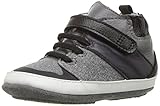 Robeez Boys' High Top Sneaker-Mini Shoez Crib Shoe, Zachary-Black, 12-18 Months M US Infant