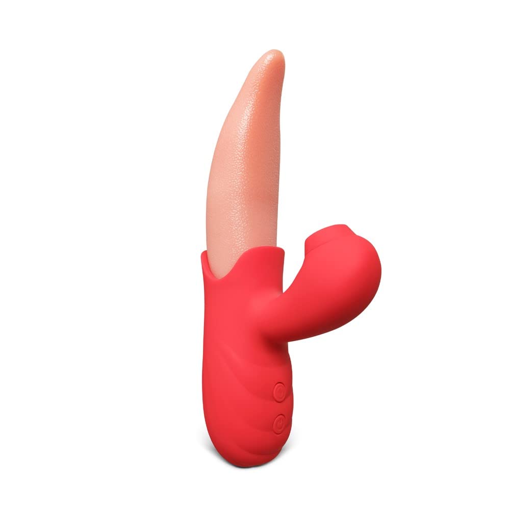 BeHorny Rechargeable Silicone Tongue Vibrator/Clitoris Sucker 10 Modes, Pink