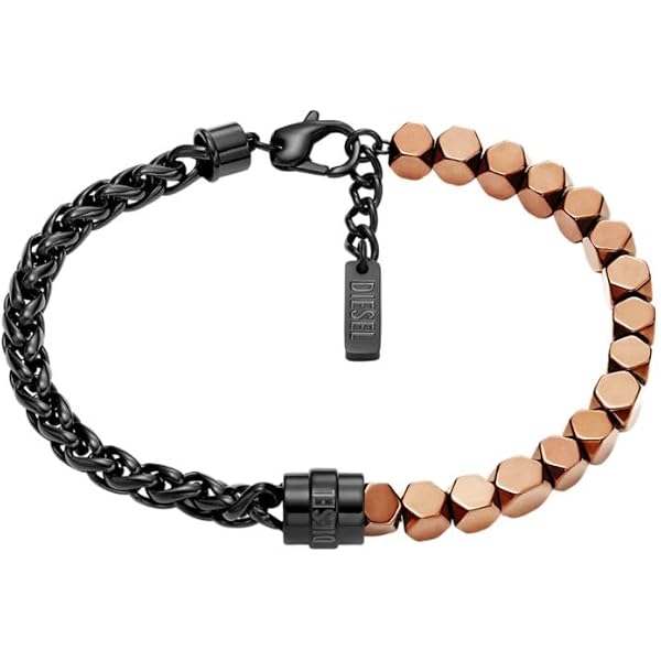Amazon.com: Diesel All-Gender Stainless Steel and Beaded Bracelet