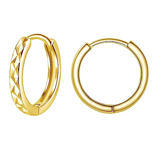 Bewenda Creolen Silber 925 Klein, 925 Sterling Silber Ohrringe Creolen, Unisex Ohrringe Kreolen Für Damen Mädchen, Nickelfrei Hypoallergen Schlafen Knorpel Huggie Rund Ohrläppchen Ohrschmuck